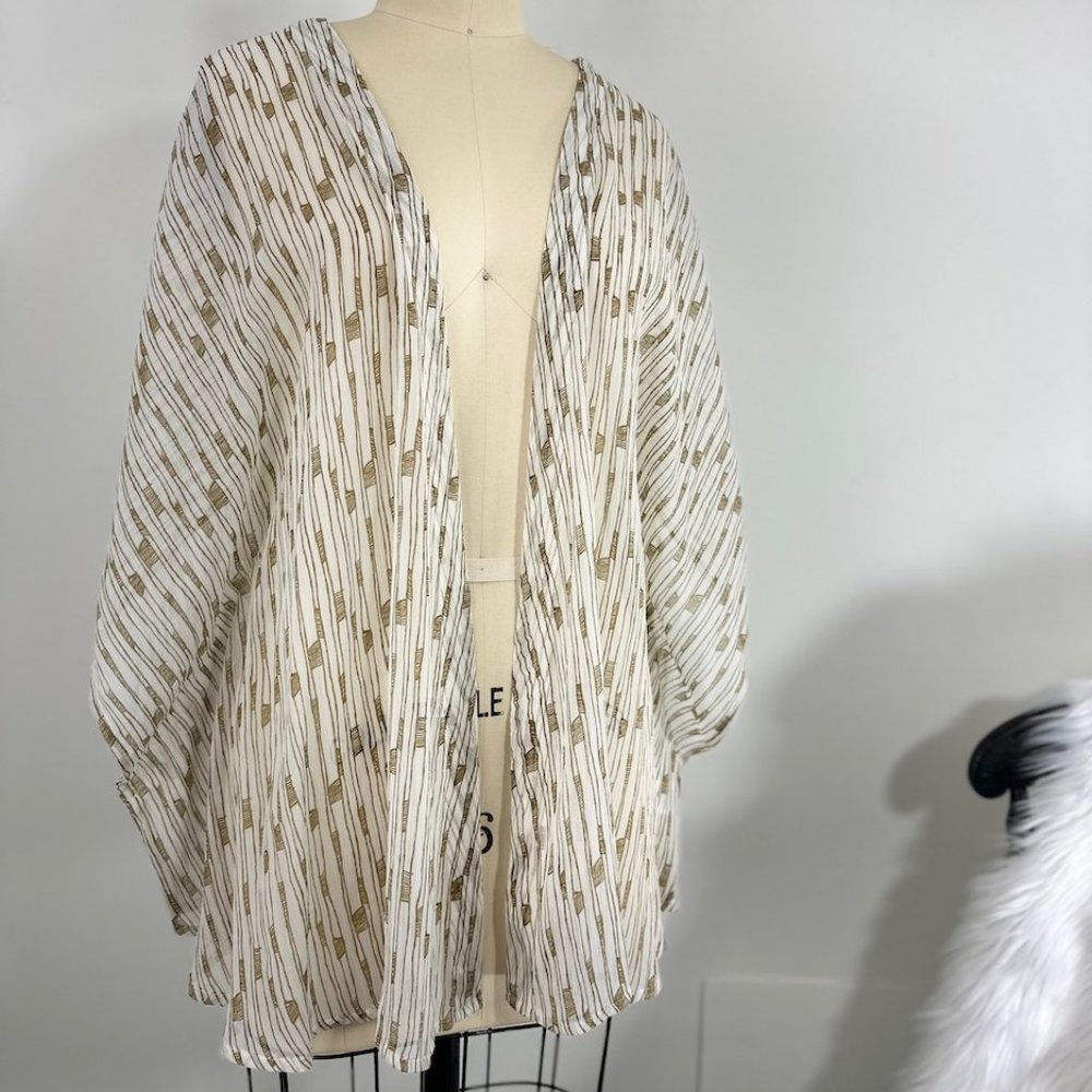 Sun & Shadow Bamboo Sheer Bathing Suit Cover UP Tunic Top S/M